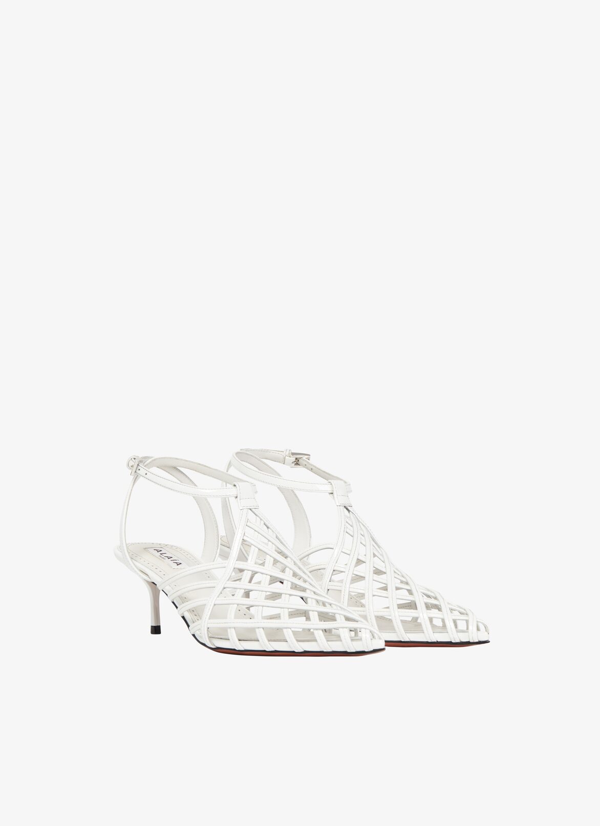 LA CAGE SANDALS IN LAMBSKIN ALAÏA WHITE LA CAGE SANDALS IN LAMBSKIN